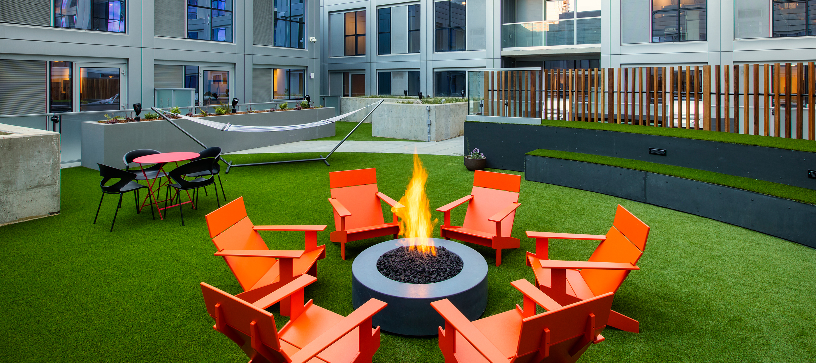 An outdoor fire pit